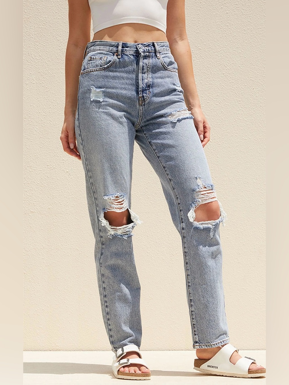 NWT PacSun Light Blue Distressed Dad Jeans Size 27